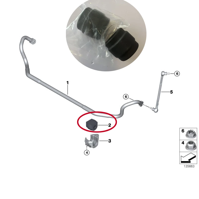 Set of 2 Front Sway Bar Bushings  31356765574 for BM W E88 E90 128i 135i 335i 31356