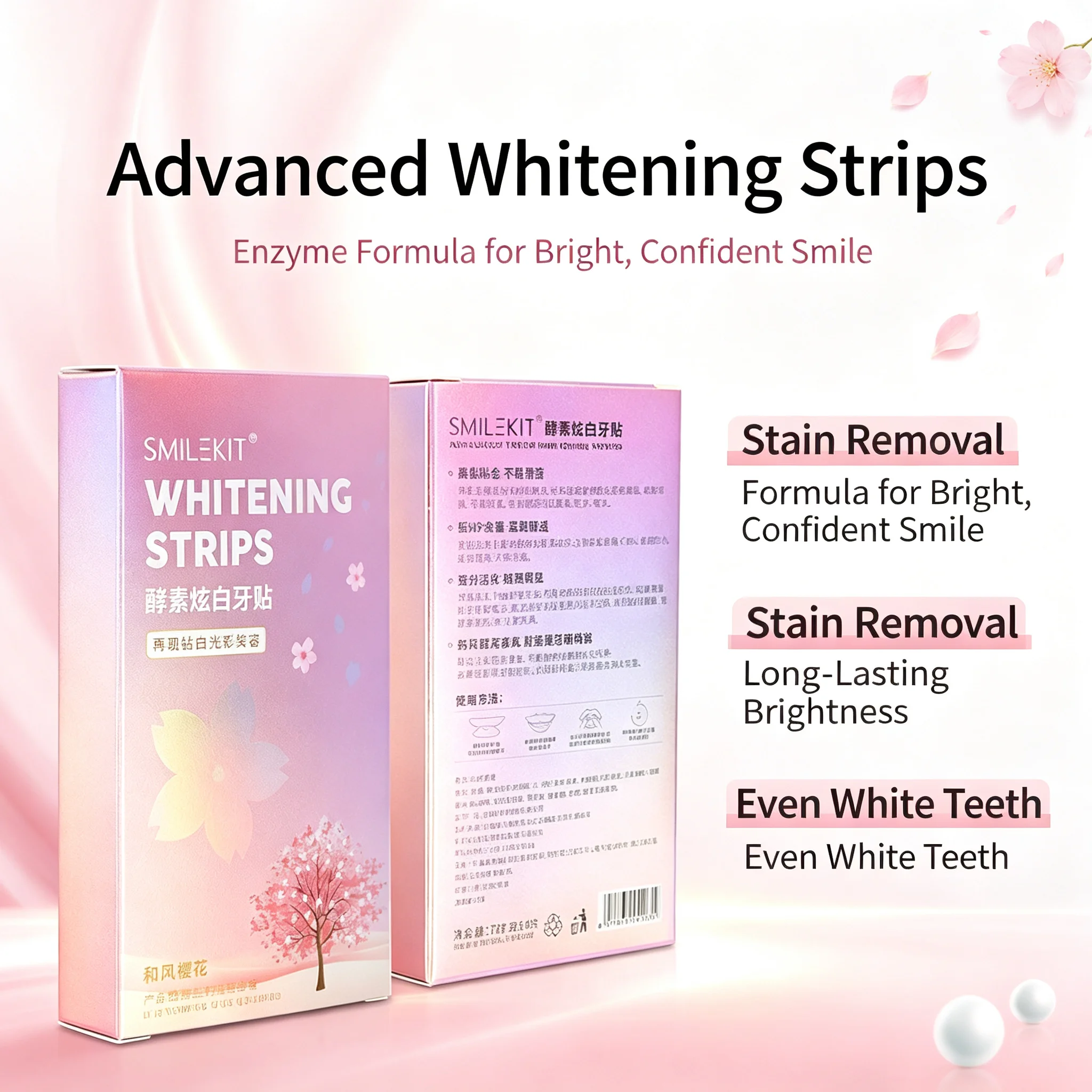 9D Enzyme Whitening Teeth Stickers 7/14 Pairs Gel Whitening Strips Stain Removal Oral Hygiene Care Strip Dental Bleaching Tools