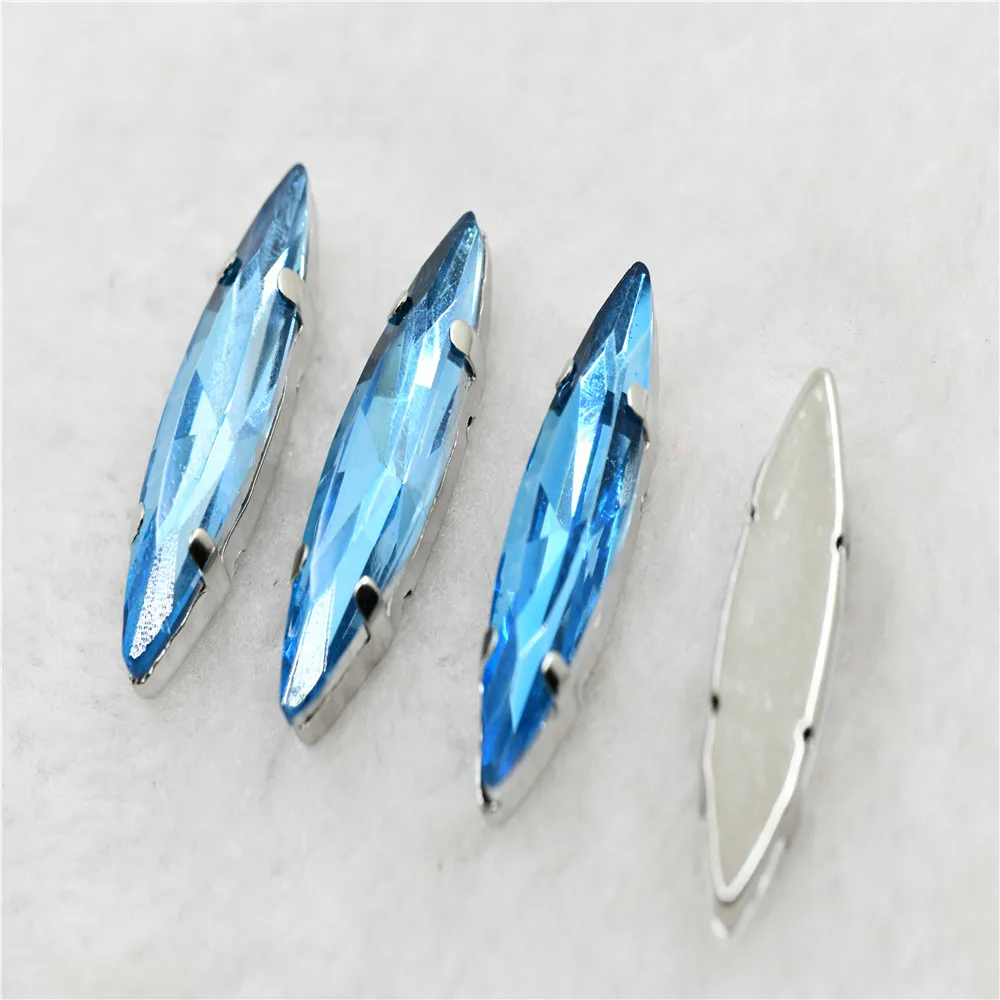 10x35mm 4x15mm Navette stenen Kerst stijl witte k klauw instelling voor sieraden of jurk tassen opnaaien