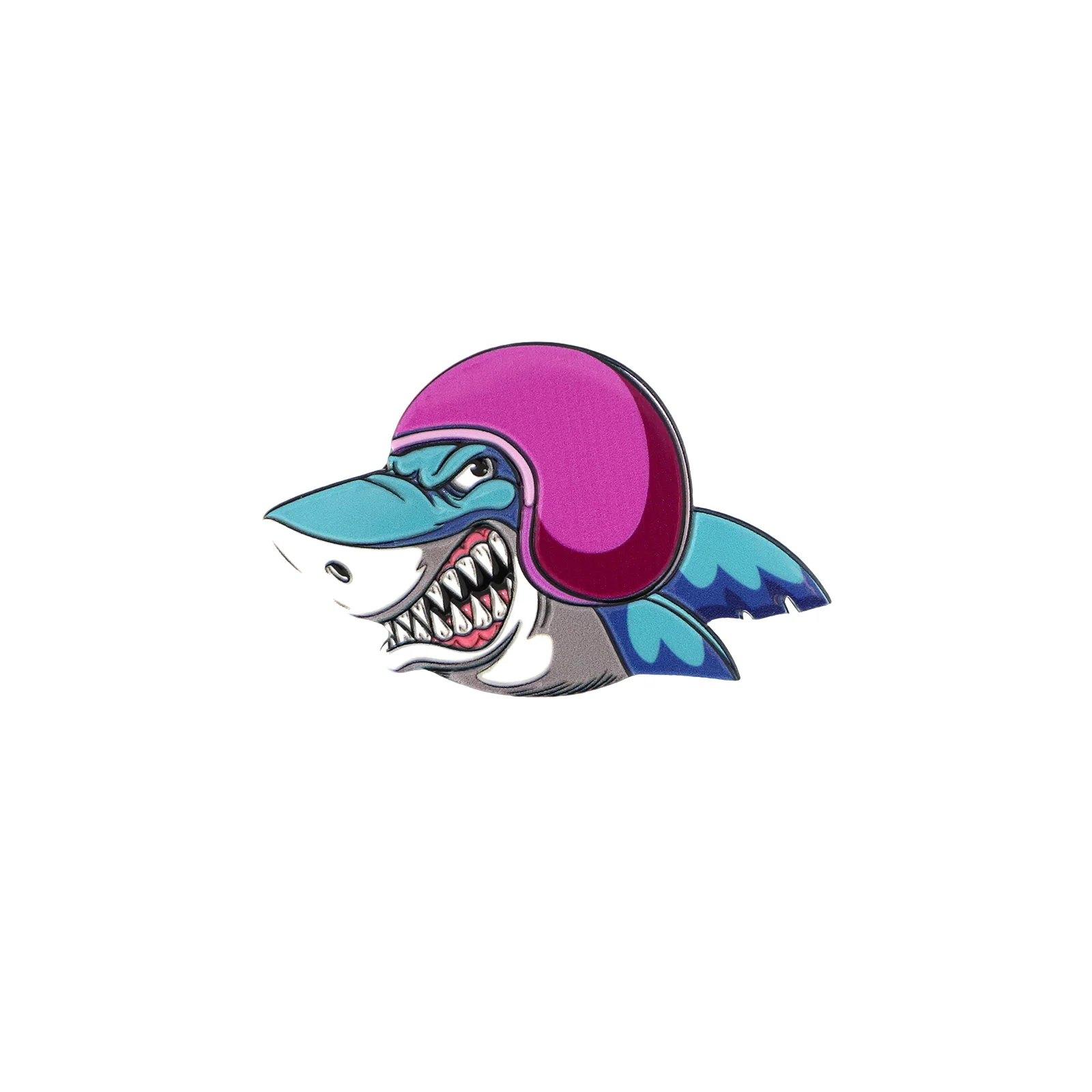 1pcs 3D HELMET SHARK Emblems, Decorative Items. Suitable for Decorating the Rear Side of Cars, Trucks, and SUV, Waterproof