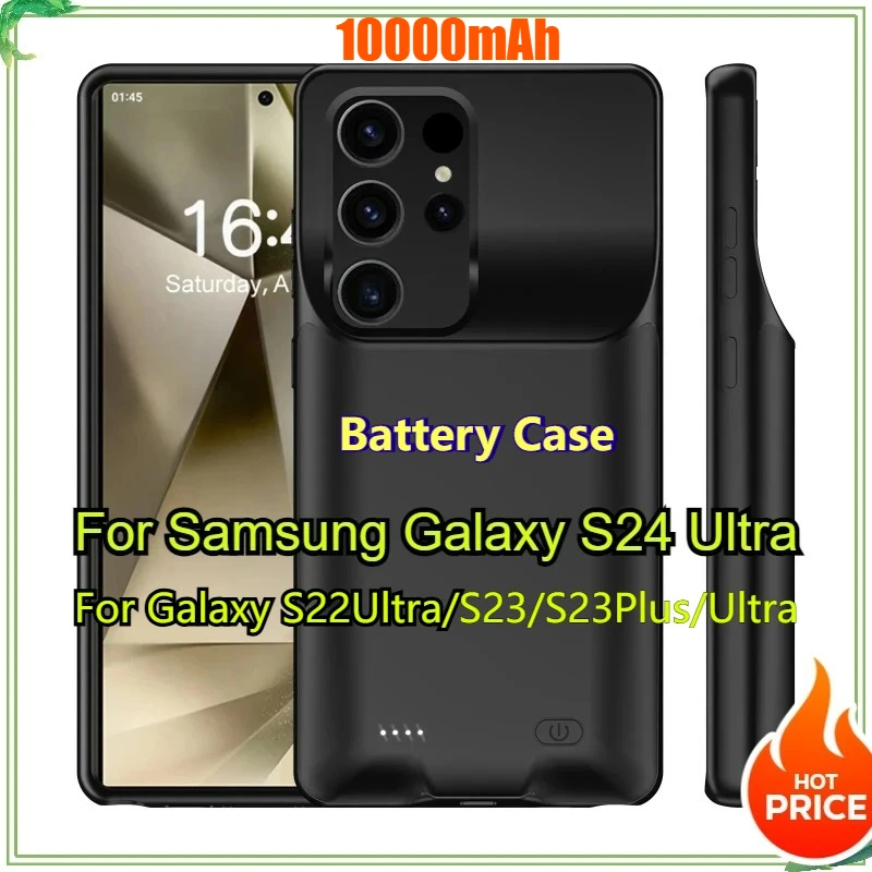 

10000mAh Battery Charger Case for Samsung Galaxy S24 Ultra 5G/S23 Plus /S22 Ultra Portable Extended Battery Pack Charging Cover