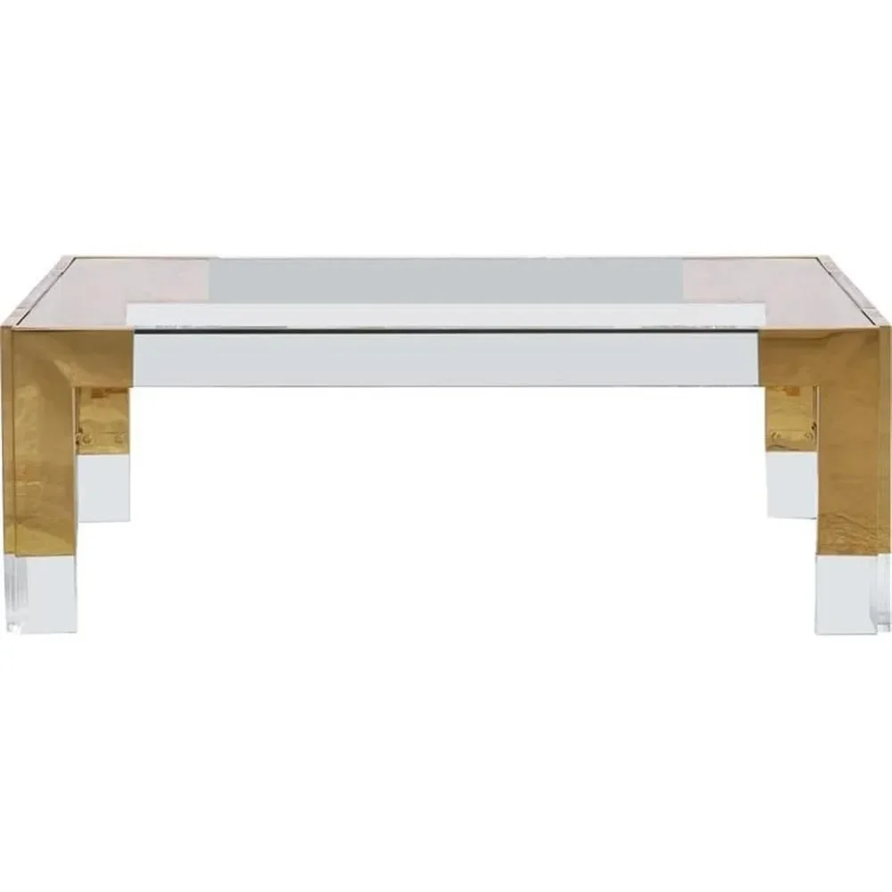 Casper Collection Modern|Contemporary Glass Top| Coffee Table| with Sturdy Stainless Steel and Acrylic Base