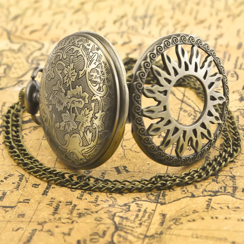 Vintage Pattern Men's Women's Personalized Fashion Pocket Watches,Creative Quartz Women's Watches For Male And Female Students