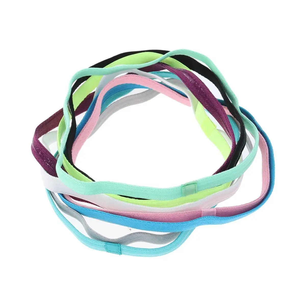 

9pcs Elastic Headbands Soft Stretchy Secure Fit Sports Exercise Running Yoga Gym Tennis Golf Hair Care Styling Tools