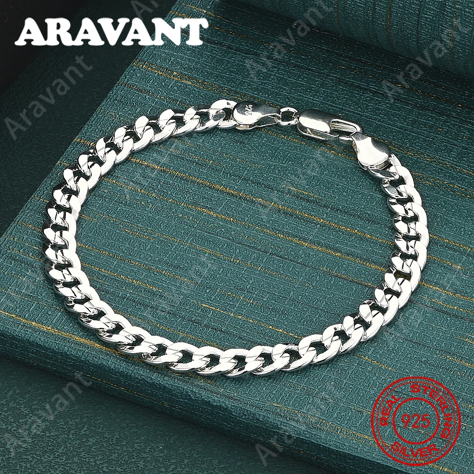 925 Sterling Silver 7mm Cuban Chain Bracelet – A Unique, Versatile Gift For Women; Perfect For Banquets And Special Occasions.