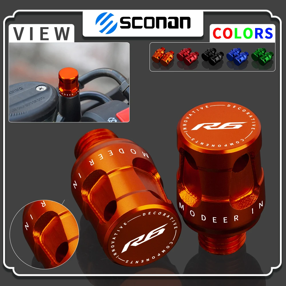

For YZFR6 YZF R6 YZF-R6 All Year Motorcycle CNC Aluminum Mirror Hole Plugs Bolt M10*1.25 high quality Motorcycle Accessories