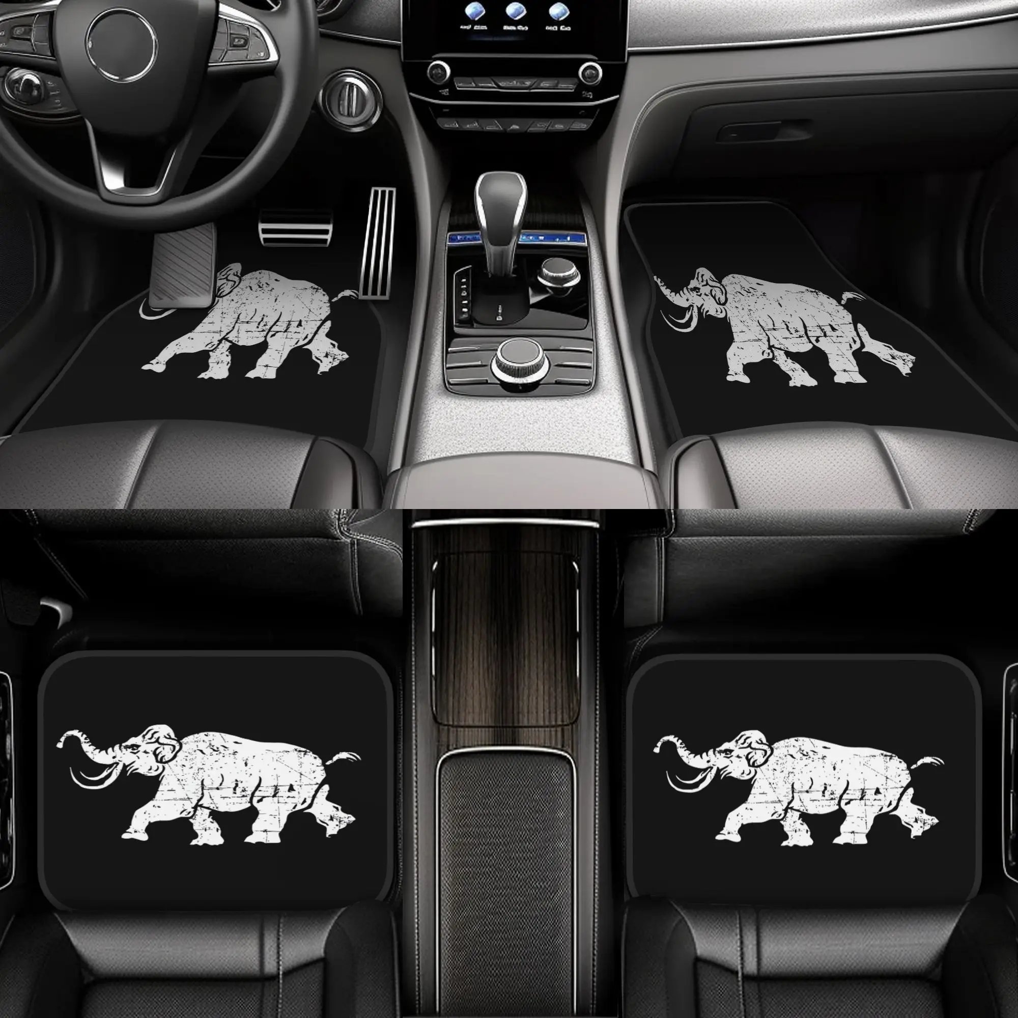 

SPzAbt 502 Heavy Panzer Battalion Grunge Style Four Piece Set Of Crystal Velvet Car Floor Mats, Four Piece Mat Set, Automotive