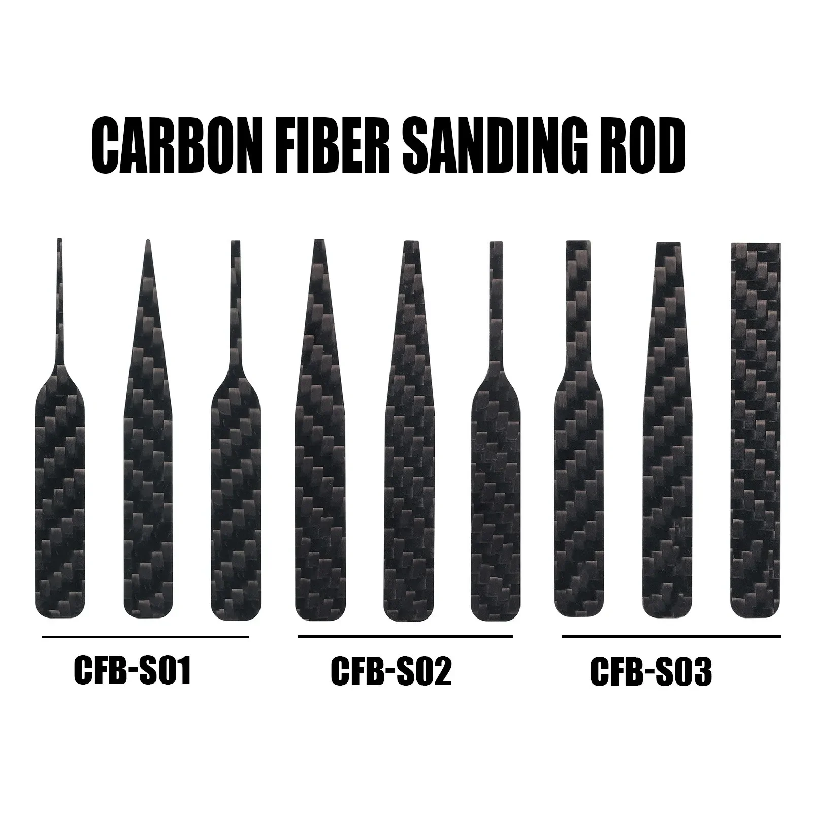 DSPIAE CFB-S01 CFB-S02 CFB-S03 غير النظامية ألياف الكربون الرملي عصا أسود 3 قطعة/المجموعة أدوات جلخ