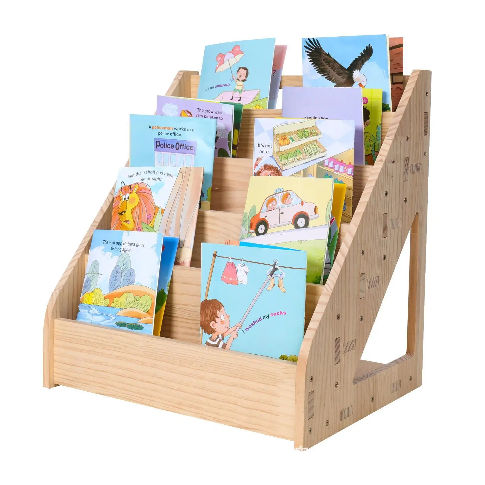 

Kids Bookshelf Organizer Children's Furniture Collector Greeting Card Display Stand Book Rack Bookcase for Magazines Kid Room