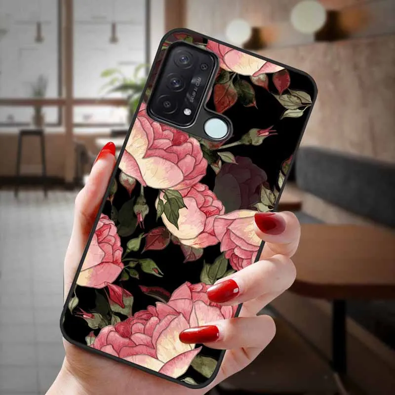 For OPPO Reno 5A 5G Case 3D Emboss Cute Flowers Relief Soft Phone