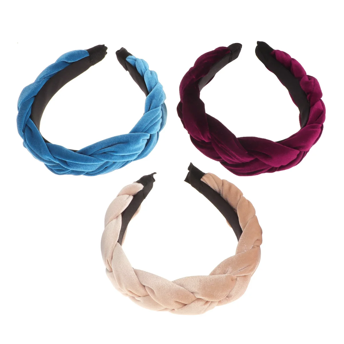 

3 шт., золотая замшевая повязка для волос, толстые обручи для головы с косой, легкий аксессуар для волос для мытья лица, снятия макияжа для женщин и девочек