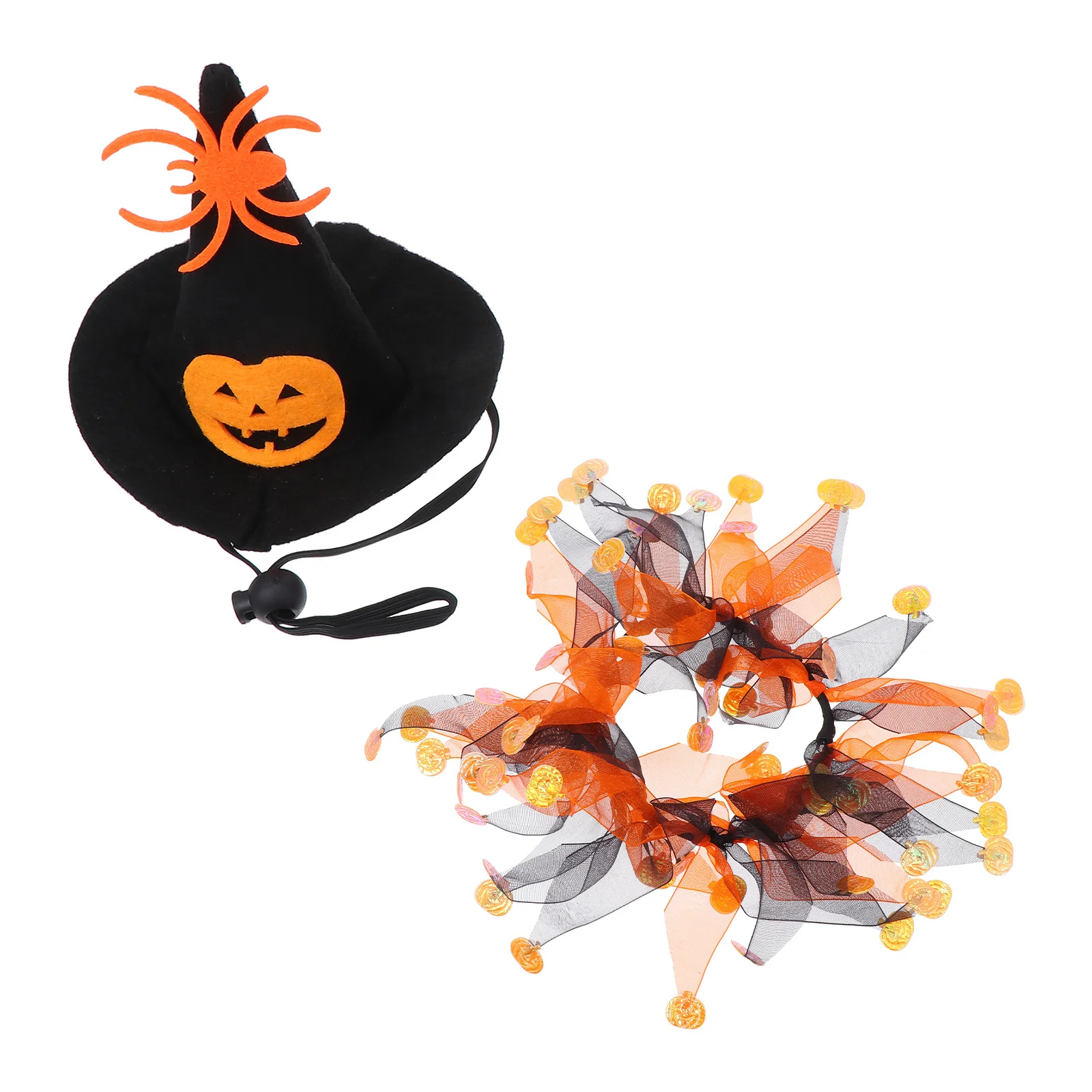 1 مجموعة هالوين القط قبعة و منديل الكرتون نمط قابل للتعديل لينة القطن الحيوانات الأليفة وشاح حزب حلي لوازم الحيوانات الأليفة الزخرفية