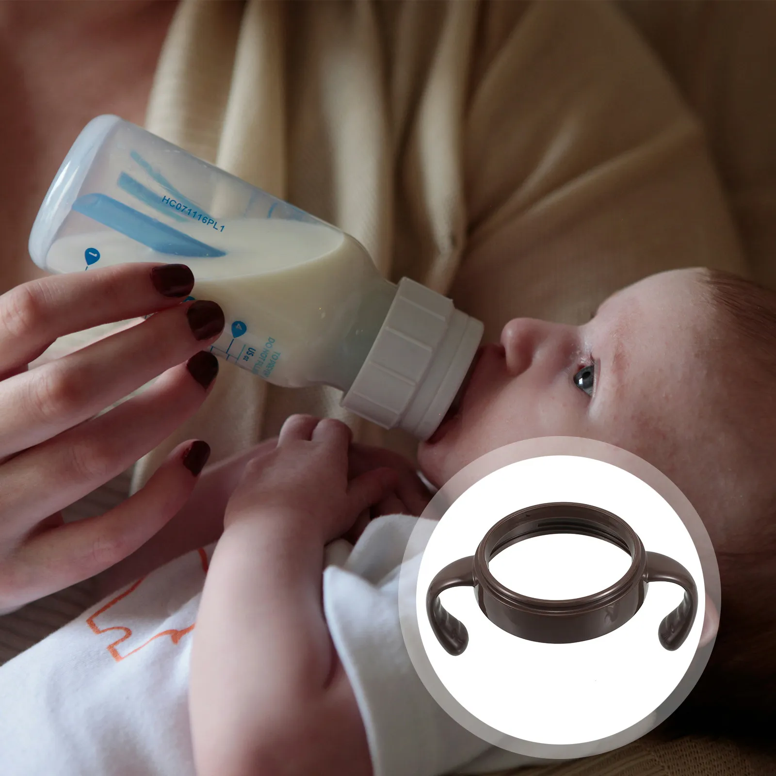 

Baby Bottle Handle Replacement Wide Opening Milk Bottle Holder Feeding Grip Accessories Easy Clean Comfortable Baby Feeding