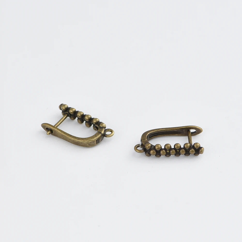 1 Paar neue Ohrringhaken für Damen, handgefertigt, DIY-Schmuckzubehör, Messing, antike Bronze, glatte Ohrhakenverschlüsse – Detail 4