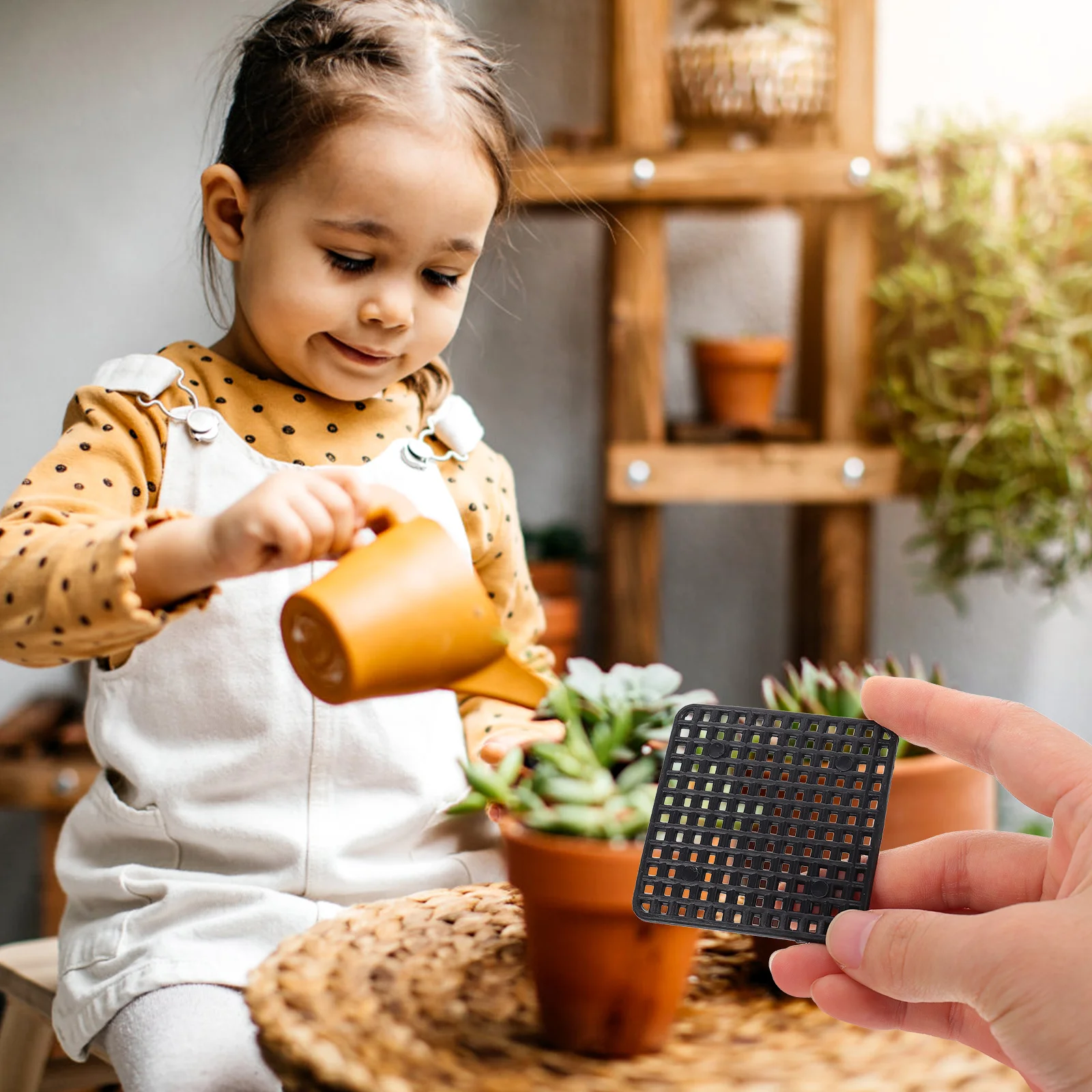 30 قطعة منصات أسفل اناء للزهور شبكة بلاستيكية حصير الصرف لنمو النباتات الصحية اناء للزهور ثقب منصات شبكية ملحقات الزهرية #5