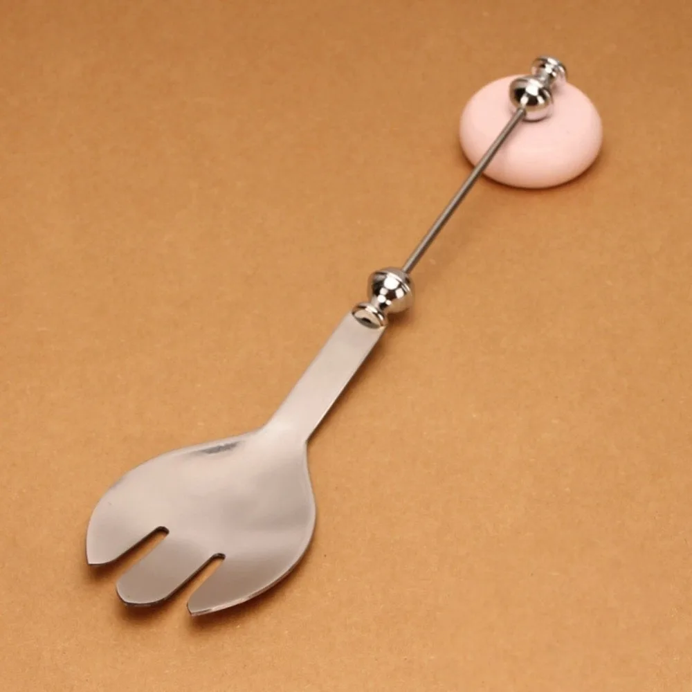 DIY Cutlery Beadable Salad Spoon Long Handle Stainless Steel Beadable Dessert Spoon Polished Finish Blank Handle