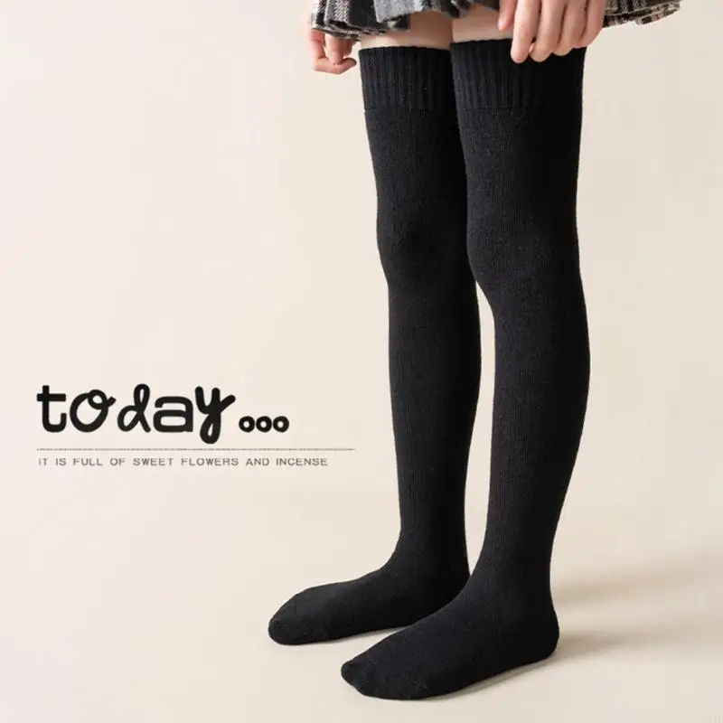 581F kleur over knie sokken peuter antislip dij hoge sokken winter dikke elastische katoenen sokken kinderaccessoires