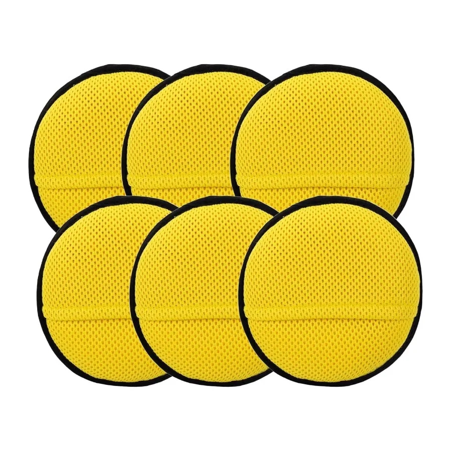 

Аппликатор для вощения из микрофибры с фиксатором на палец для гладкого удаления волос, диаметр 14 см, желтый и серый цвет, упаковка из 6 штук Ideal f