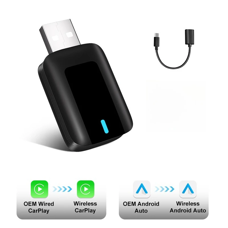 Nieuwste draadloze CarPlay Android Auto bedraad naar draadloze adapter Plug and Play Connect Universal voor Nissan draadloze adapter
