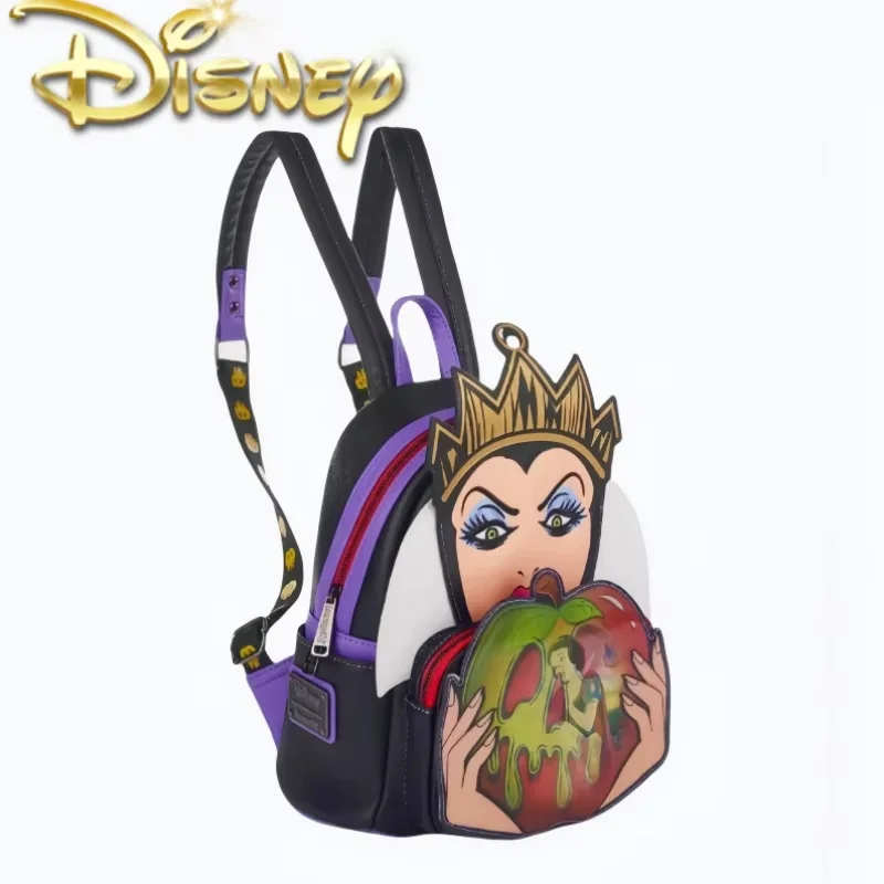 New Selling Arrival Disney Loungefly Disney Villains Evil Queen Apple Womens Backpack Anime Double Strap Shoulder Bag Girl Bag