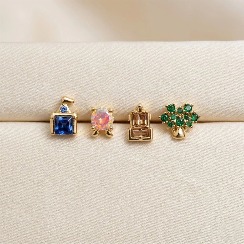 New Exquisite Cute Amusement Park Stud Earrings For Women Girls Fashion Party Birthday Jewerly Gift - view 3