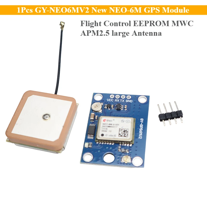 1Pcs GY-NEO6MV2 New NEO-6M GPS Module NEO6MV2 with Flight Control EEPROM MWC APM2.5 Large Antenna for Arduino Renovation DIY