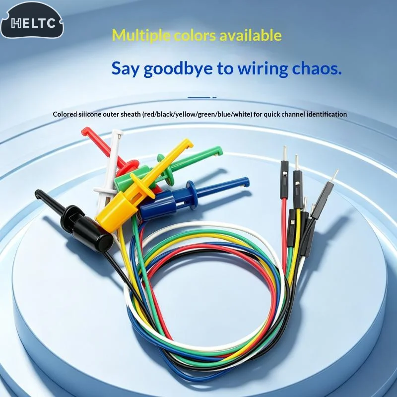 Color-Coded  Electrical Test Hooks With Male Female Connector Wire Transistor Tester Probe Clip For Multimeter Instrumentation