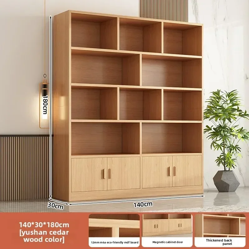 New model Internet Celebrity Solid Wood Bookcase Integrated Wall Floor Rack Household Living Room Locker Storage Cabinet