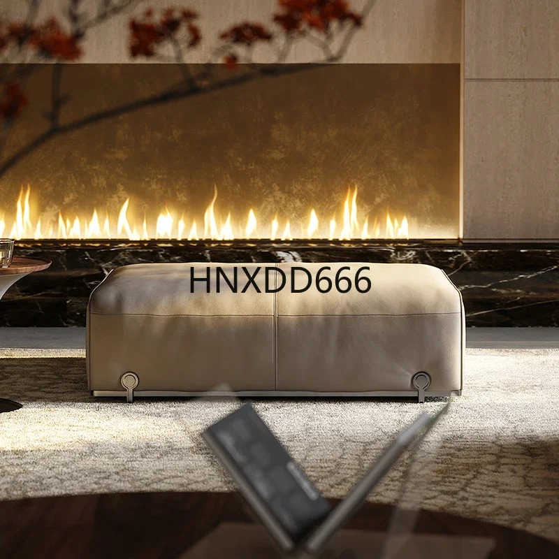 Full leather sofa pedal pedal leather sofa stool