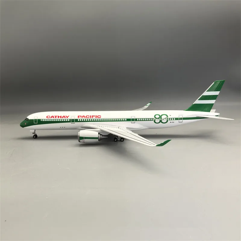 1:142 Scale Cathay Pacific Airways A350 80th Anniversary Commemoration Airplane Model Aircraft With LED Collection Display Gifts - Image 3