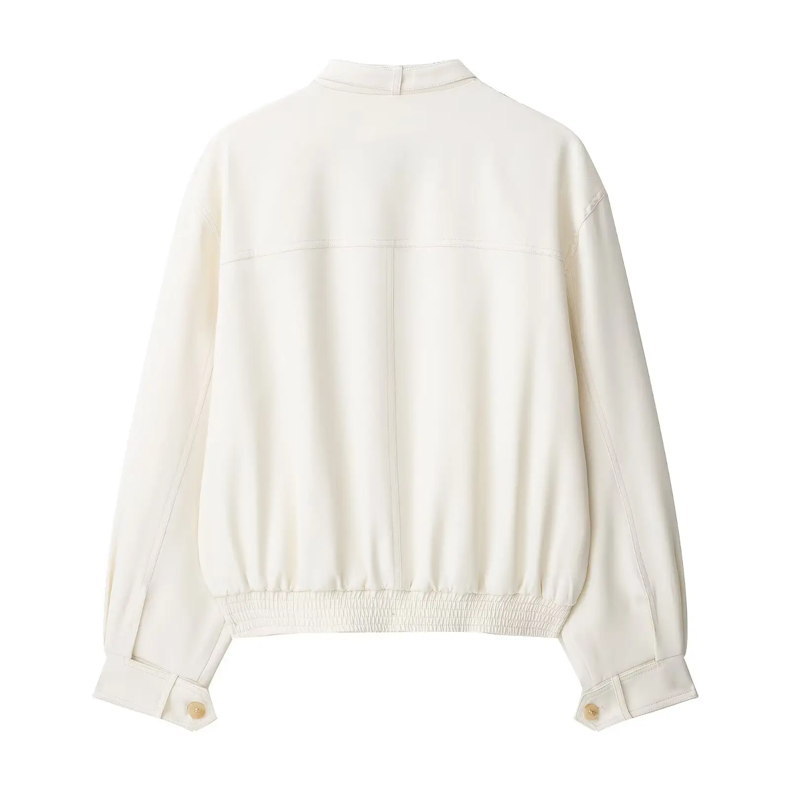 سترة نسائية كاجوال بأكمام طويلة وجيب بأزرار وسحاب + بنطلون فضفاض عالي الخصر مكون من قطعتين