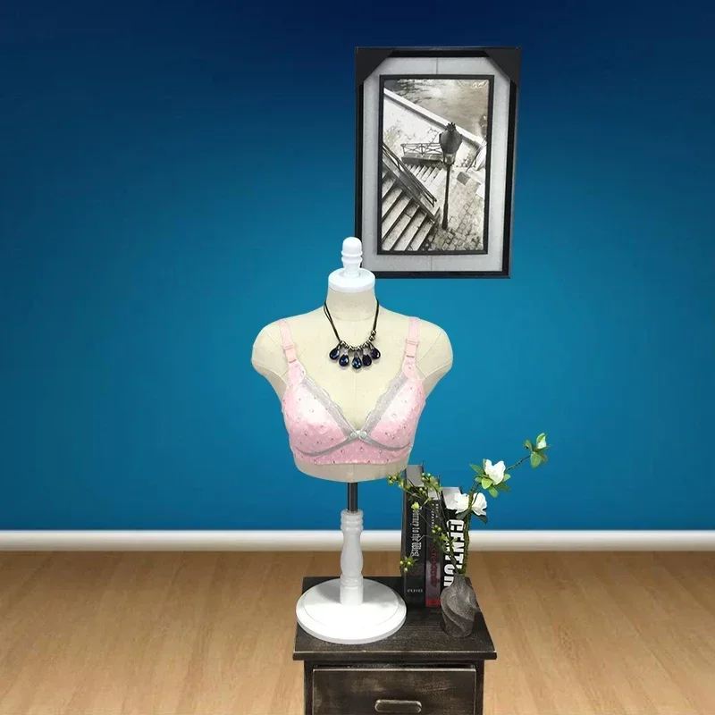 ジュエリーディスプレイ用チェストマネキン トルソー女性上半身フォームマネキンショー蝶ネクタイとスカーフ