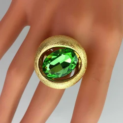Yuminglai High Quality Ladies Big Party Ring 18K-Real-Gold-Plated Ring Free Delivery Gift FHK17967
