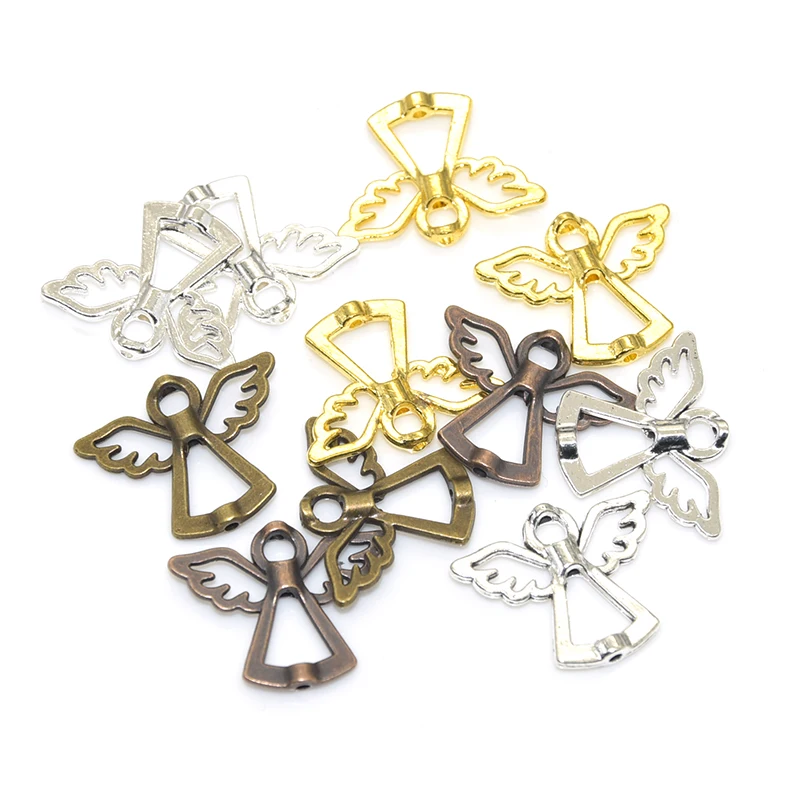 10pcs 5 Color Fairy Angel Frame Charm Alloy Metal Spacer Beads For DIY Bracelet Jewelry Accessories Making