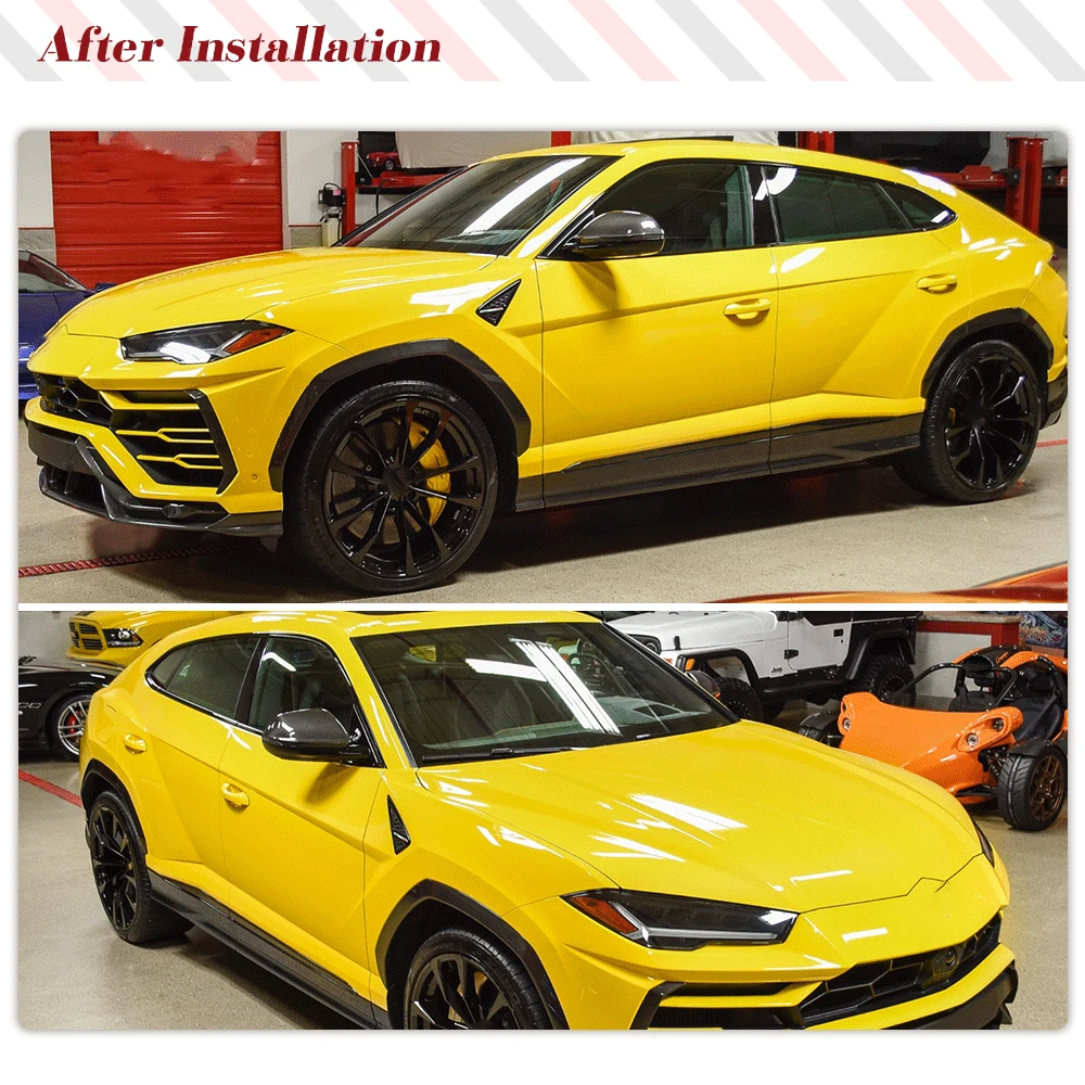 Prepreg Dry Carbon Car Mirror Cover Caps For Lamborghini Urus Audi Q8 SQ8 RSQ8 2020-2023 Add ON Rearview Mirror No Lane Assit