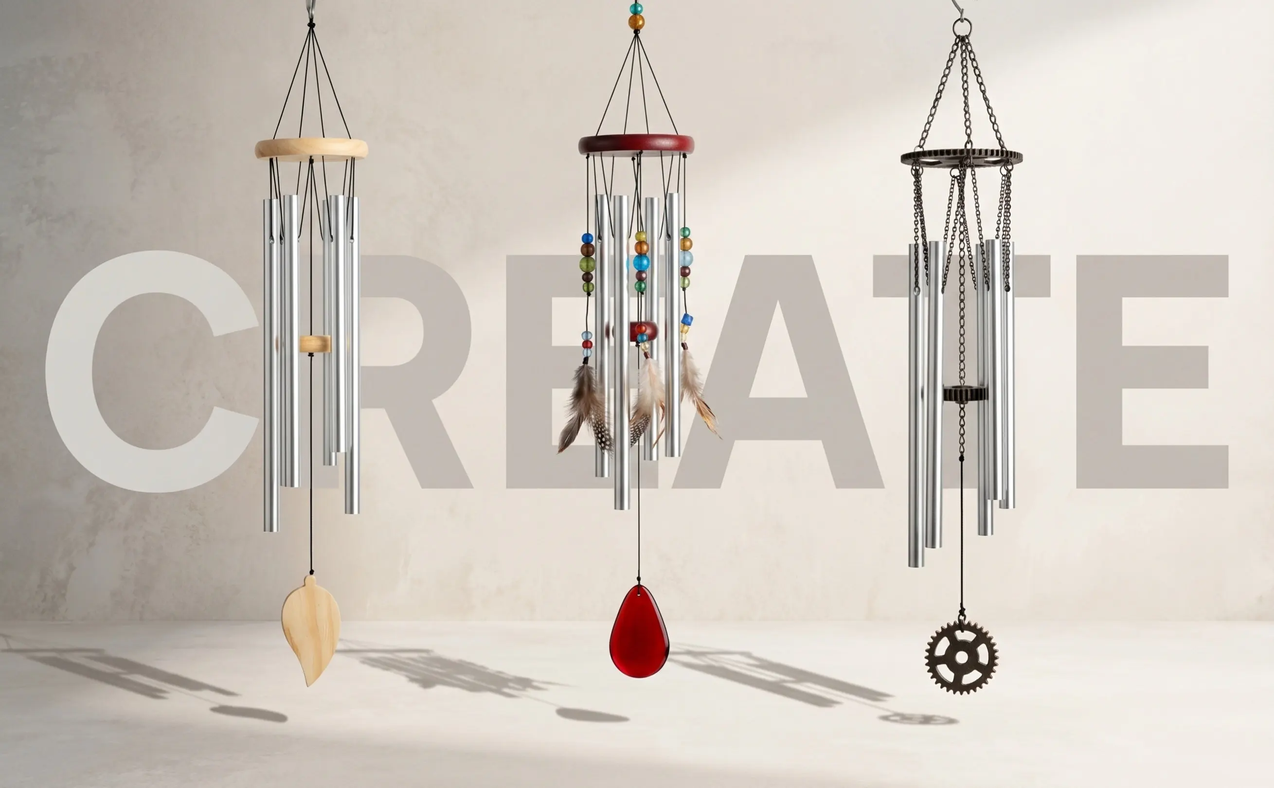 12Pcs Wind Chime DIY Material Premium Aluminum Tubes Pre-Drilled Hanging Pendant Craft Kit for Garden Yard Courtyard Wind Bell