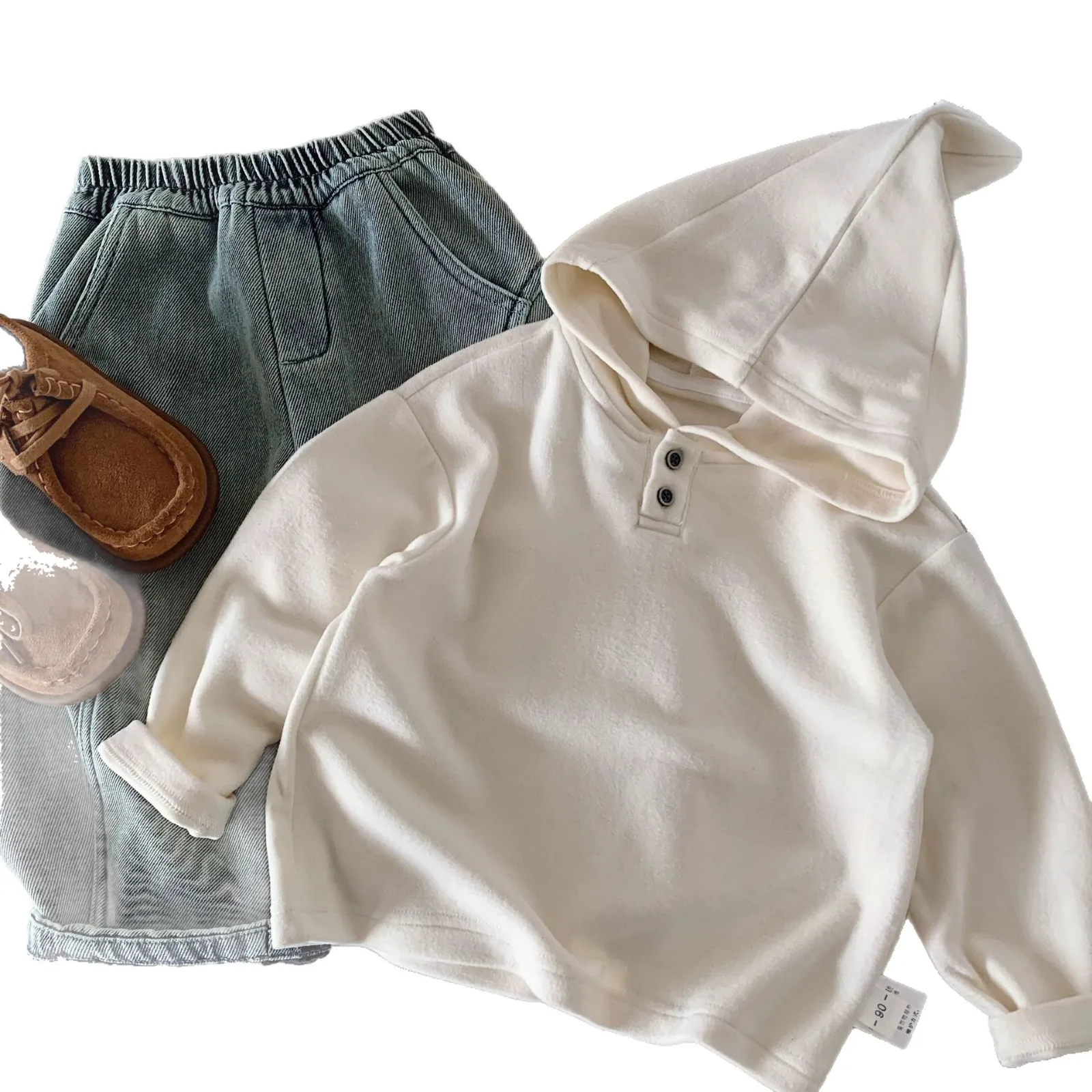 Base Layer Children Hooded Base Shirt 2026 Winter New Item Boys Solid Color Self Heating Pullover Top Versatile Winter Outfit