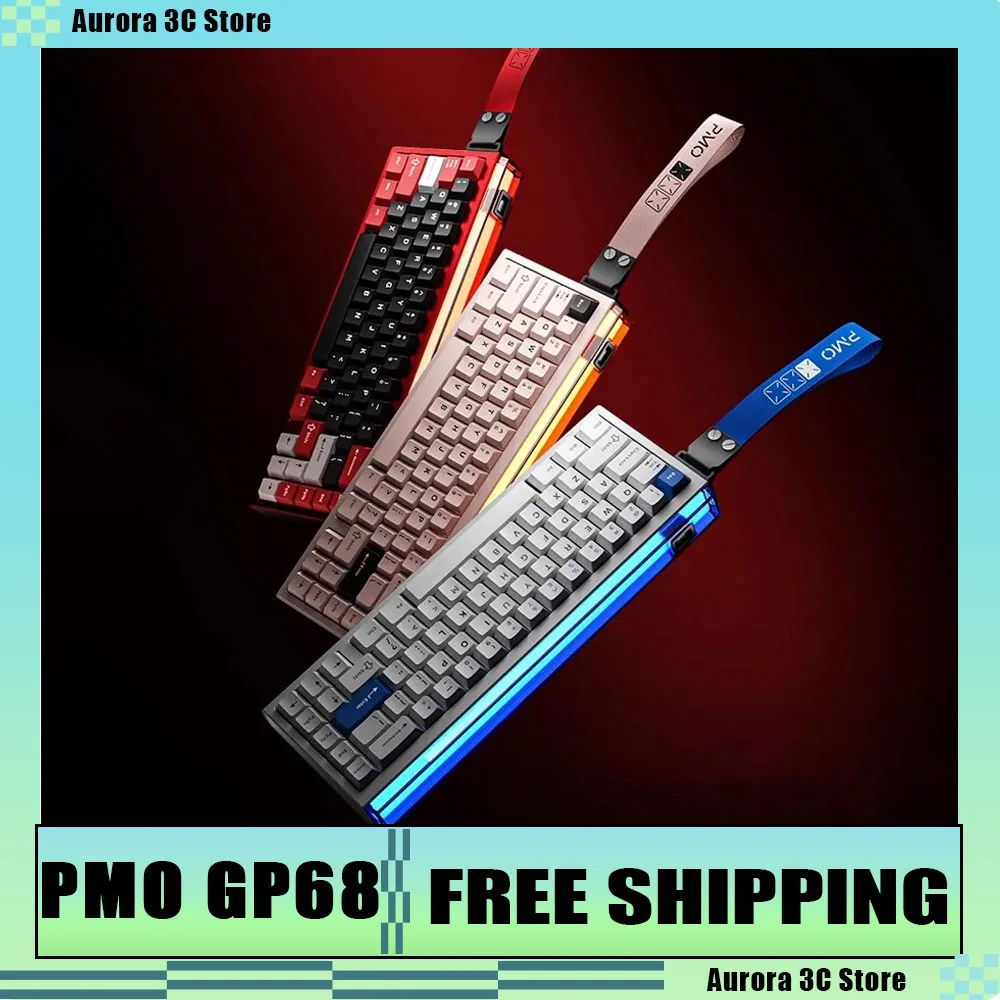 

PMO GP68 Проводная клавиатура с магнитным переключателем, алюминиевая игровая механическая клавиатура с возможностью горячей замены, RGB, 8000 Гц, 0,08 мс, RT, 0,005 мм, на заказ