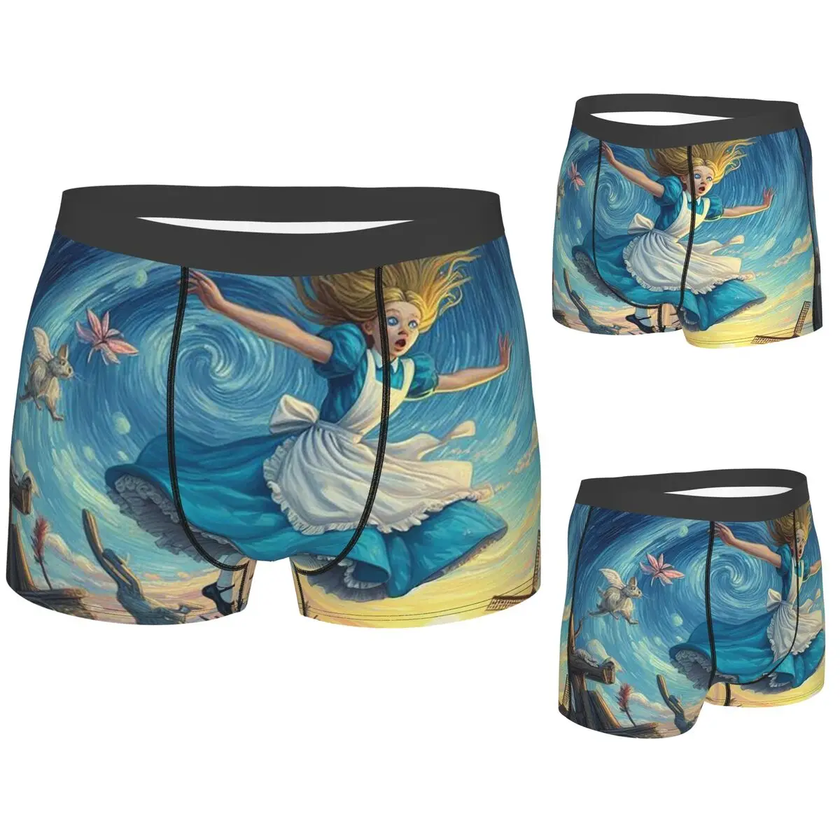

Boxer Underpants Shorts The Wizard Hole Alice In Wonderland Cartoon Panties Men's Soft Underwear for Homme Man Boyfriend Gift