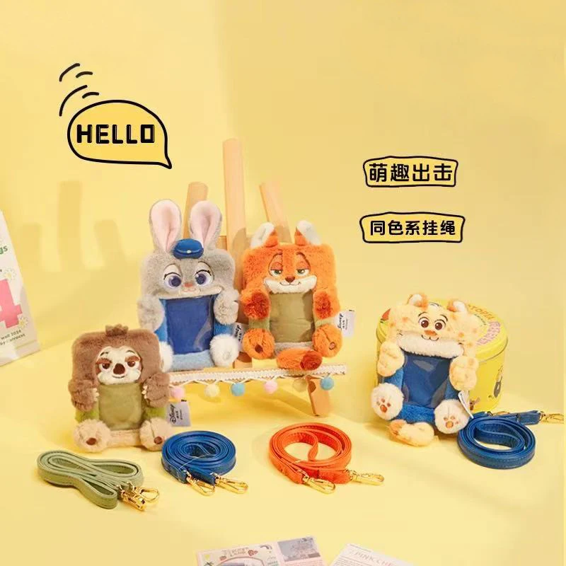 Zootopia Card Bag Judy Nick Disney Kawaii Cute Cartoon Anime Character Portable Plush Coin Wallet Chest Card Badge Bag Practical