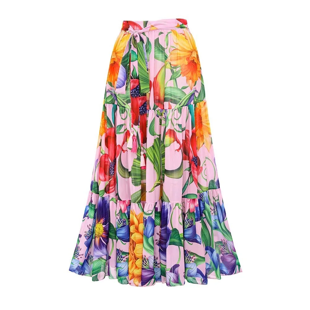 Ladies' Deep V Neck Lantern Sleeve One-Piece Swimsuit Beach Vacation Print Swimwear Beach Style Dress Women's Clothing
