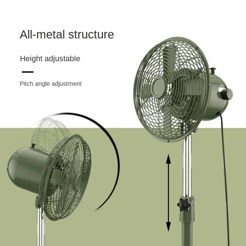 8 بوصة العتيقة الزخرفية المعادن الدائمة مروحة الأدبية والطراز القديم العمودي المعادن الرجعية مراوح كهربائية الحنين الصامتة المشجعين