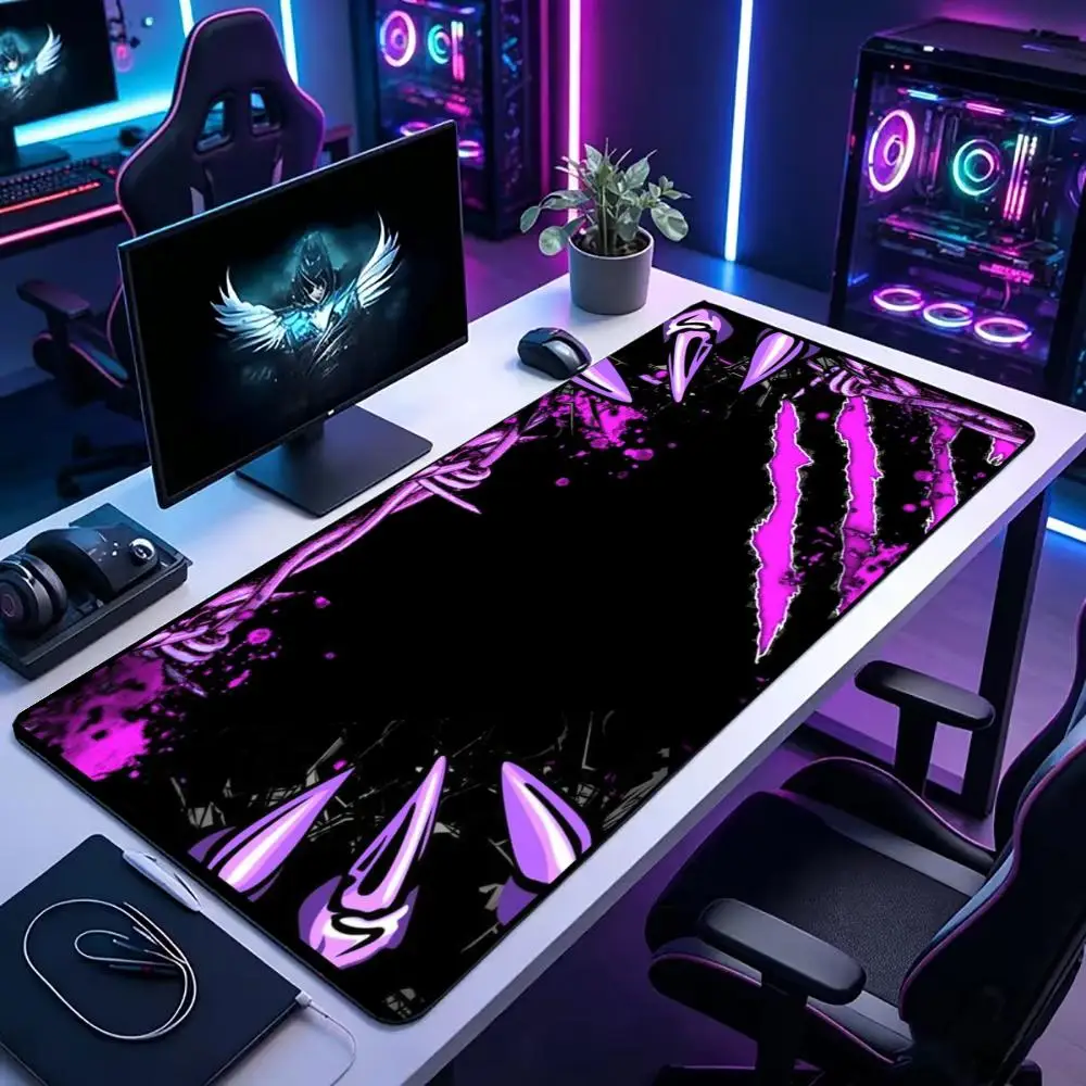 Large XXL Gaming MousePad Pink Purple Claw Scratch Splash Print NonSlip Rubber Keyboard Desk Mat Cool Dark Aesthetic Desktop Mat
