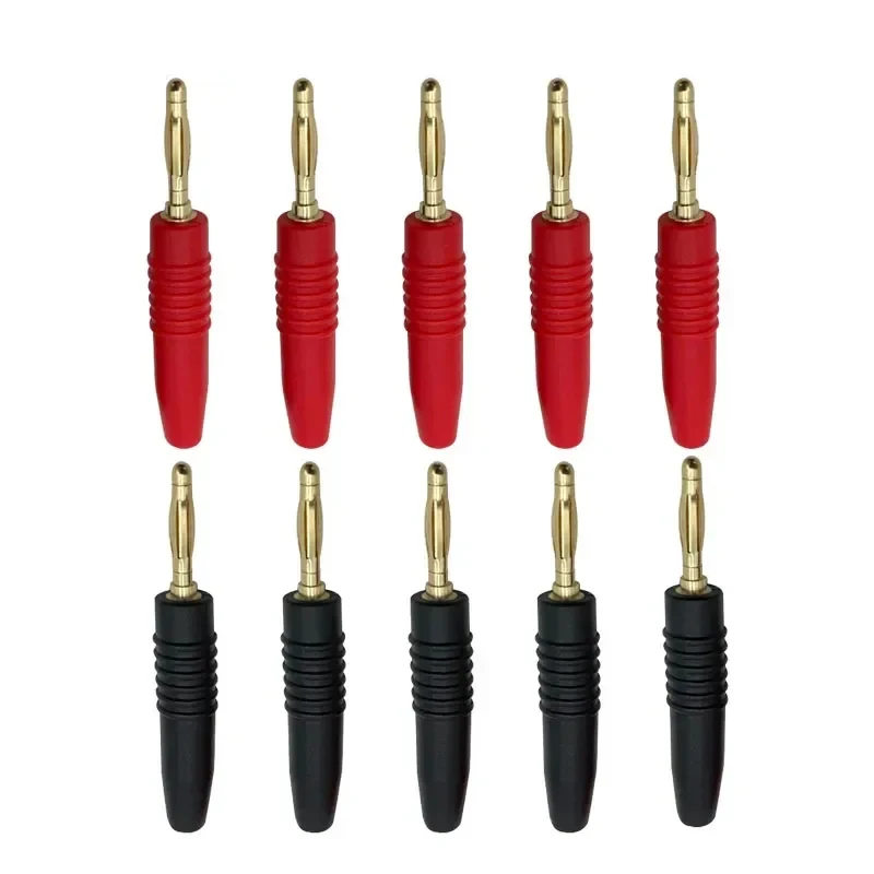 20Pcs 2mm Banana Plug Connector Banana Male Plugs Audio Speaker Wire Cable Connectors Red Black