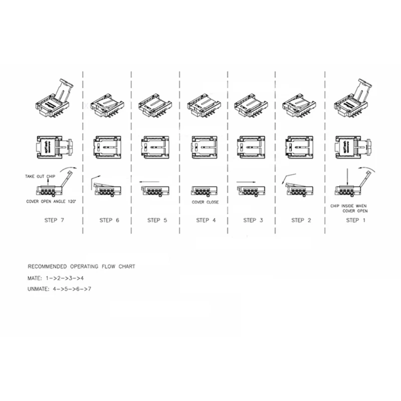 6x5MM 및 8x6MM 칩용 2 in 1 QFN8 소켓 어댑터 효율적인 칩 프로그래밍 Dropship