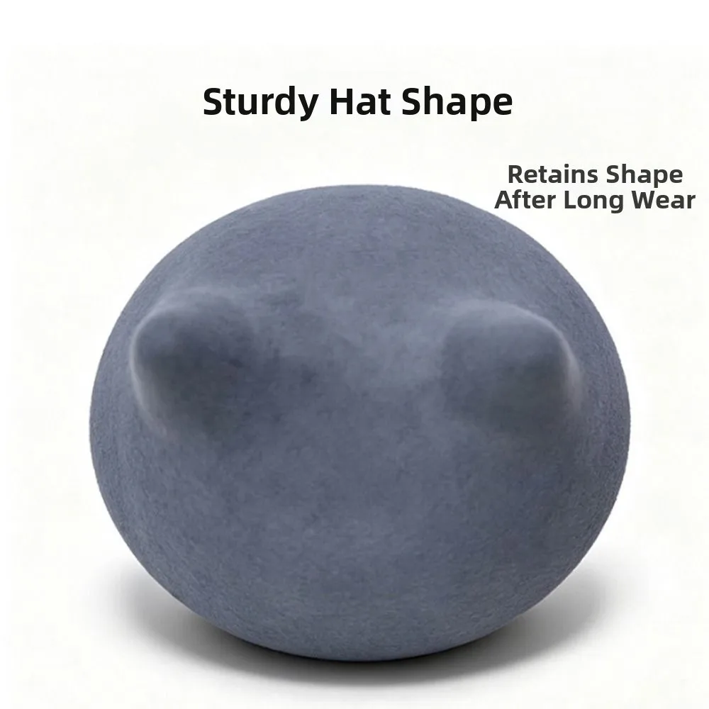 High Quality Cat Ear Pattern Cat Ear Beret Premium Wool Soft Touch Painter Hat Solid Color Warm Wool Beret Hat