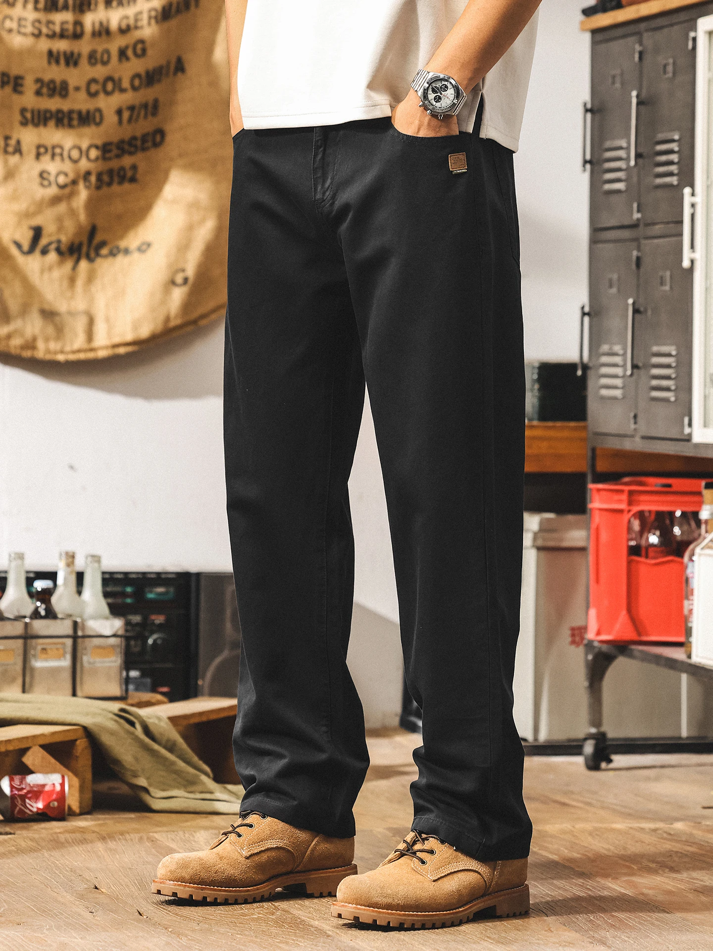 

LCelulose Summer Thin Casual Pants Loose Straight Leg Commuter Faion Brand Men's Comfortable Breathable Long Trousers