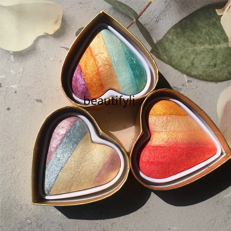 Heart-Shaped Highlight Eye Shadow Blush Rainbow Shadow Unicorn