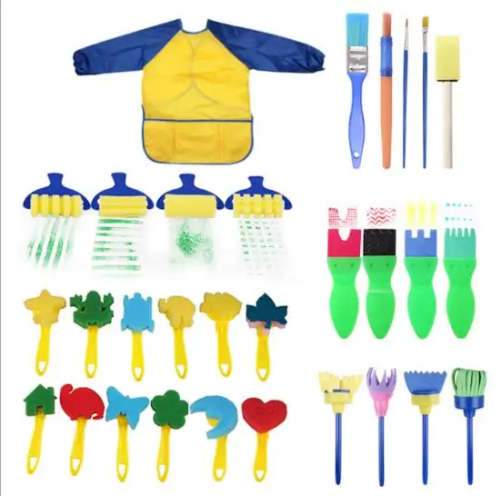 Creative Sponge Brush Funny Painting Toy Children DIY Foam Art Painting Graffiti Brush Art Painting Set