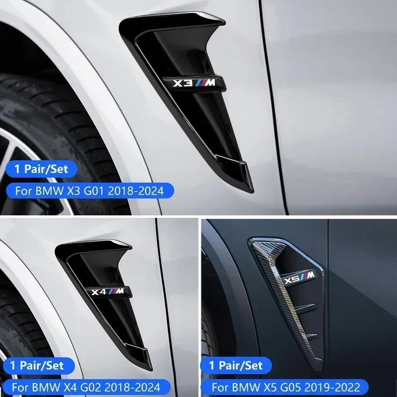 

-For BMW X3 G01 X4 G02 X5 G05 Car Side Fender Sticker Carbon Fiber Vent Air Flow Cover Air Outlet Decorative Exterior Accessorie